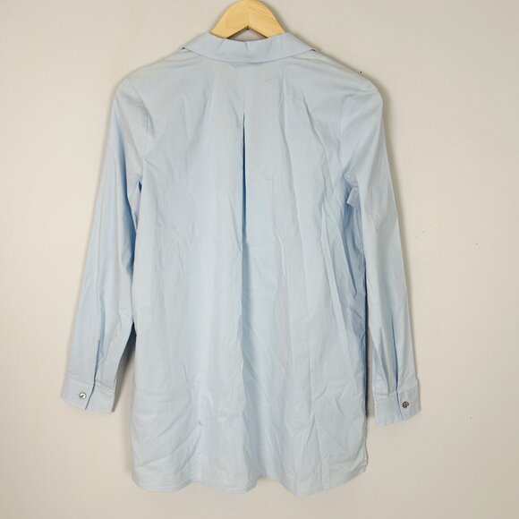 NEW J.Jill Blue Button Down Tunic Shirt Classic Size XS Women's - Picture 2 of 3
